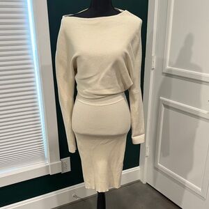 Cream Knit Amazing Sweater Dress